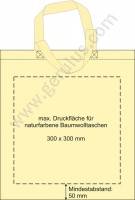 Druckspiegel Jutebeutel natur kurze Henkel