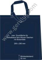 Druckspiegel für dunkelblaue Nonwoven-Taschen mit Bodenfalte