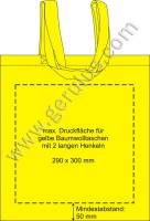 Druckspiegel gelbe Baumwolltaschen lange Henkel 29x30 cm