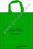 Druckspiegel grüne Stofftaschen mit kurzen Henkeln