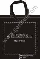Druckspiegel für schwarze Mini-Baumwolltaschen