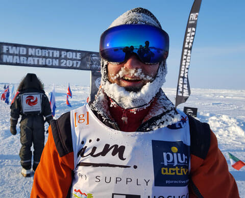 Beispiel für den Einsatz von Startnummern Leibchen bei -40° am Nordpol