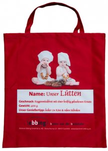 Beispiel für Sublimationsdruck auf Tragetaschen