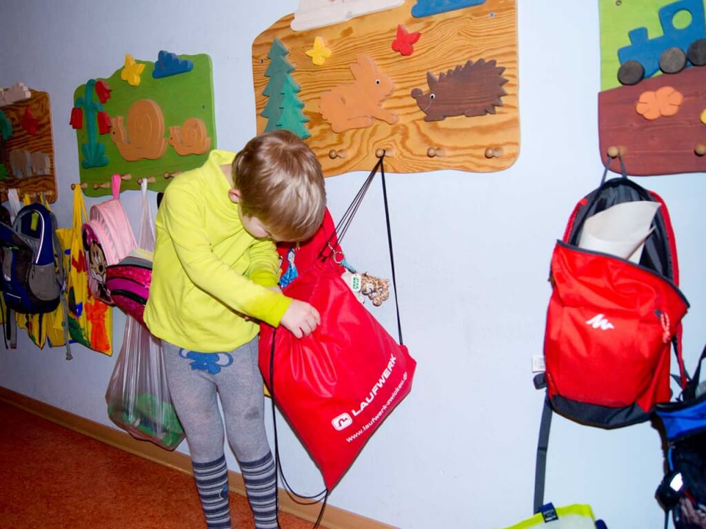 Turnbeutel im Kindergarten