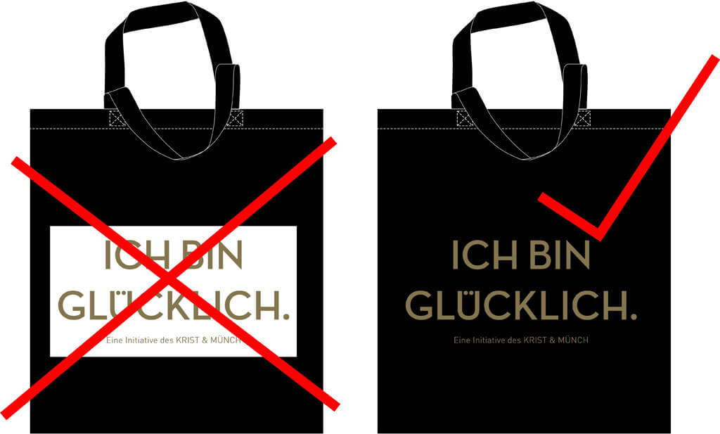 Wie wird der weiße Unterleger richtig gedruckt?
